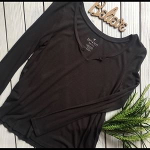 AEO Grey Soft and Sexy Waffle Shirt